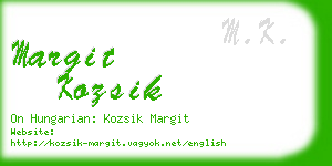 margit kozsik business card